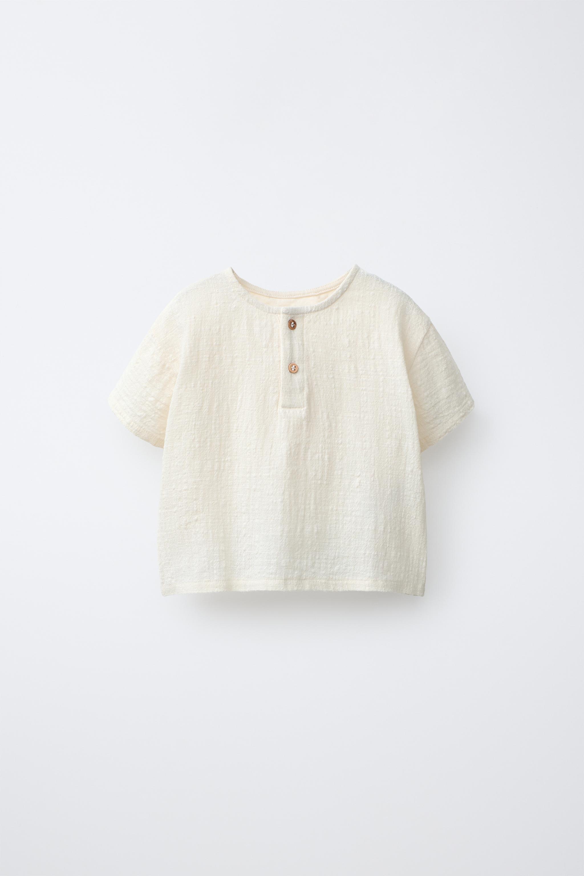 BUTTONED COMBINATION T-SHIRT